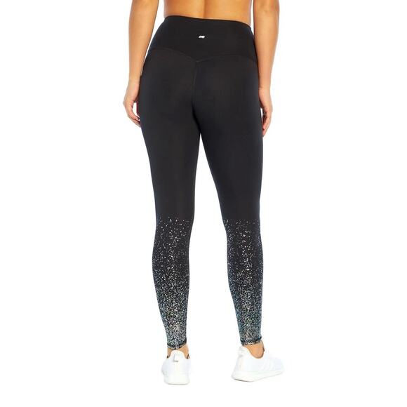 Marika 27" Black Ombré Foil Women's Shimmer High Rise Legging - Picture 3 of 4
